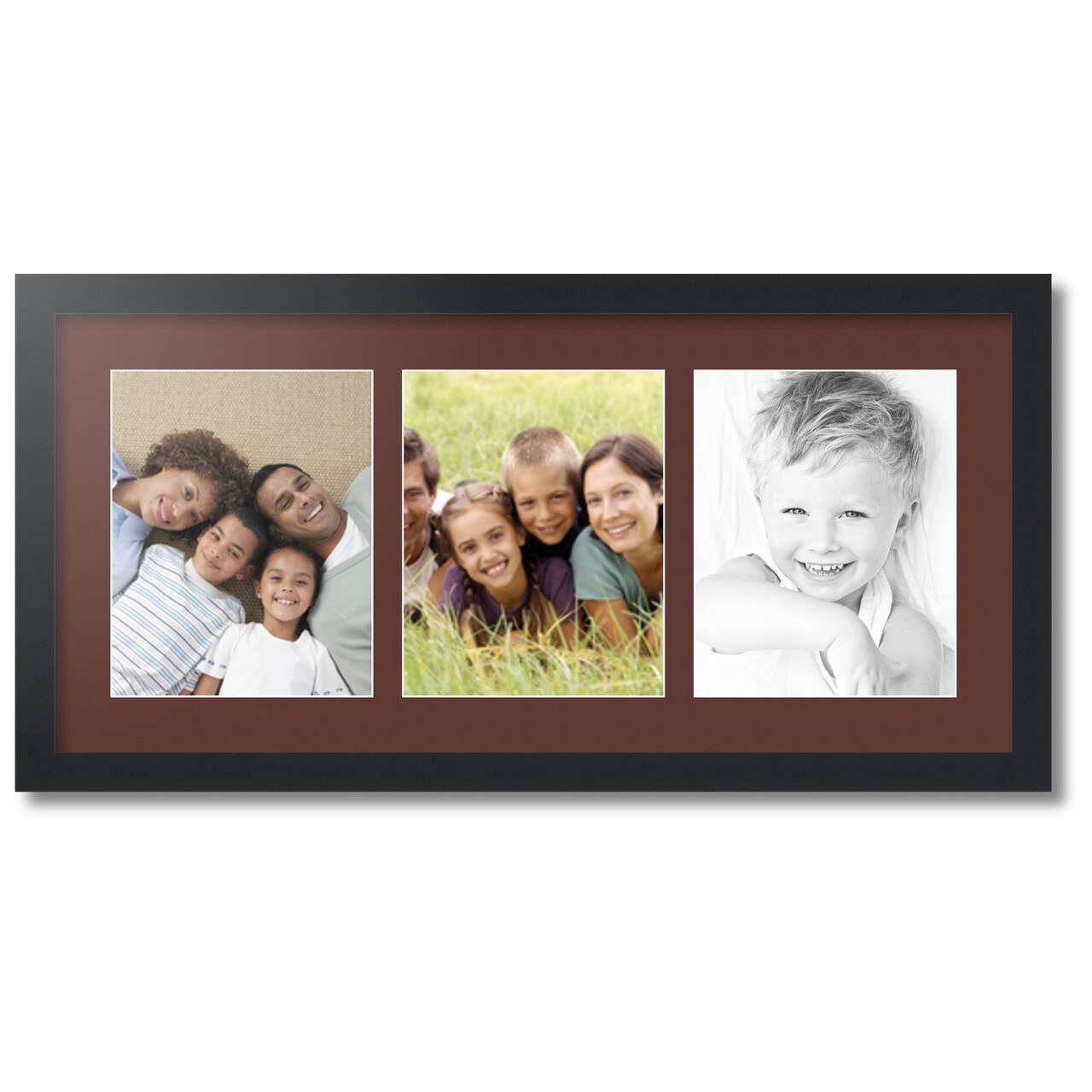 ArtToFrames Collage Photo Picture Frame with 3 - 8x10 inch Openings, Framed in Black with Over 62 Mat Color Options and Plexi Glass (CSM-3926-25)